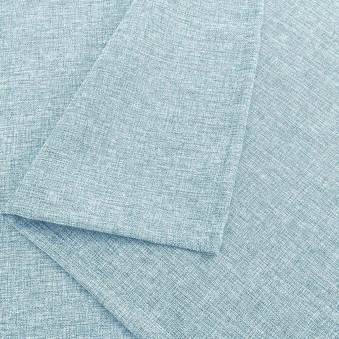 Hiasan 2 Pack Faux Linen Rectangle Tablecloth - Wrinkle and Stain Resistant Washable Table Cloth for Kitchen Dining Room Holiday Table Cover for Party Dinner, Lux Slate Blue, 52 x 70 Inch