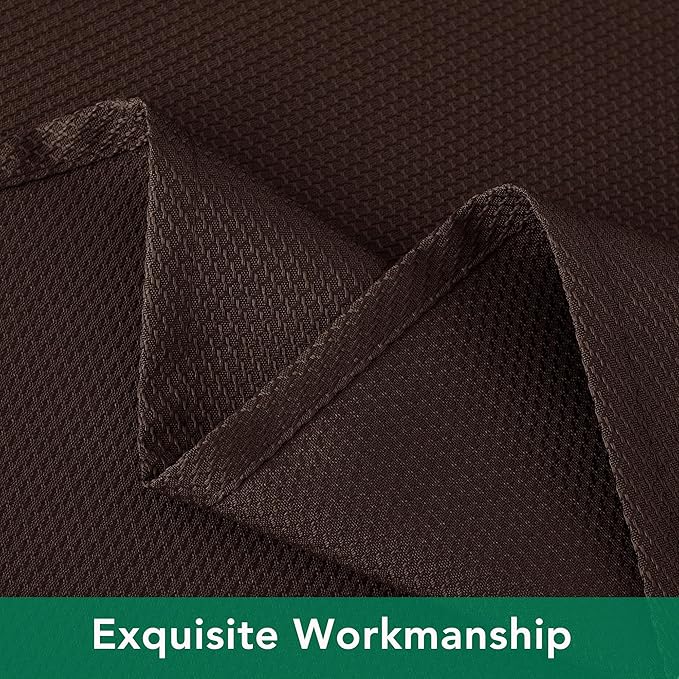 Biscaynebay Textured Fabric Tablecloths 52x70 Inches Rectangular, Brown Water Resistant Tablecloths for Dining, Kitchen, Wedding and Parties etc. Machine Washable