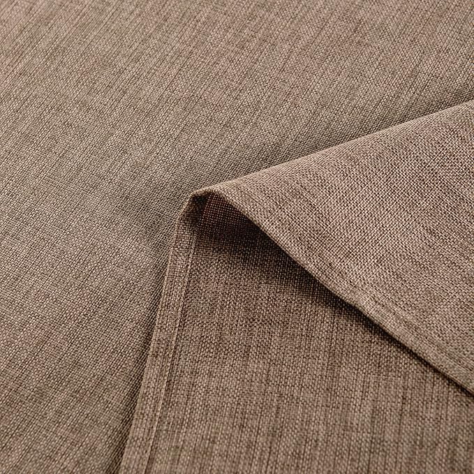 Hiasan Faux Linen Rectangle Tablecloth - Wrinkle and Stain Resistant Washable Table Cloth for Kitchen Dining Room Holiday Table Cover for Party Dinner, Khaki, 54 x 120 Inch