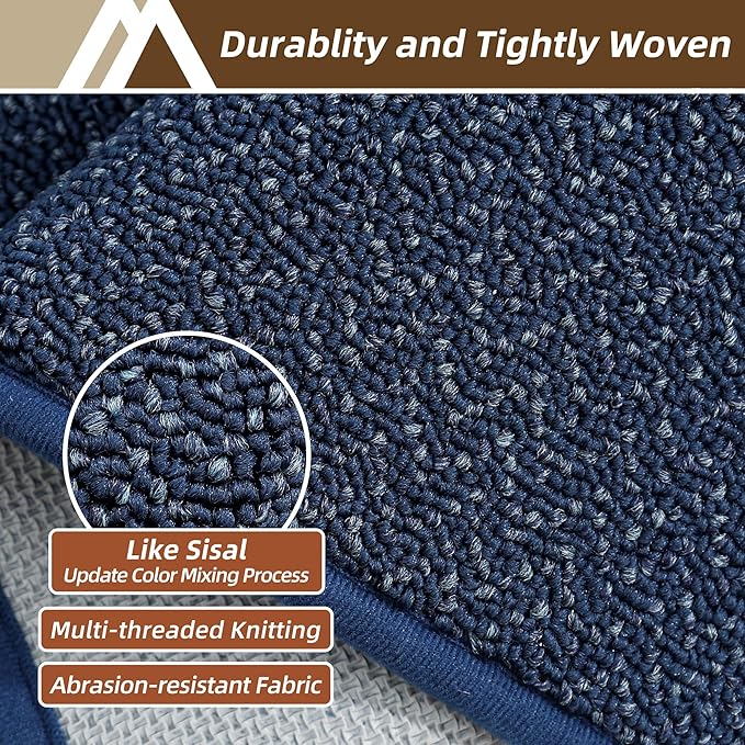 COSY HOMEER-Door-Mat 24"x36" Non Slip Absorbent Entryway Rugs Dirt Trapper Doormats Washable Entrance Mats Low Pile Welcome Floor Mat for Front Back Door and Entry Mats,Navy Blue