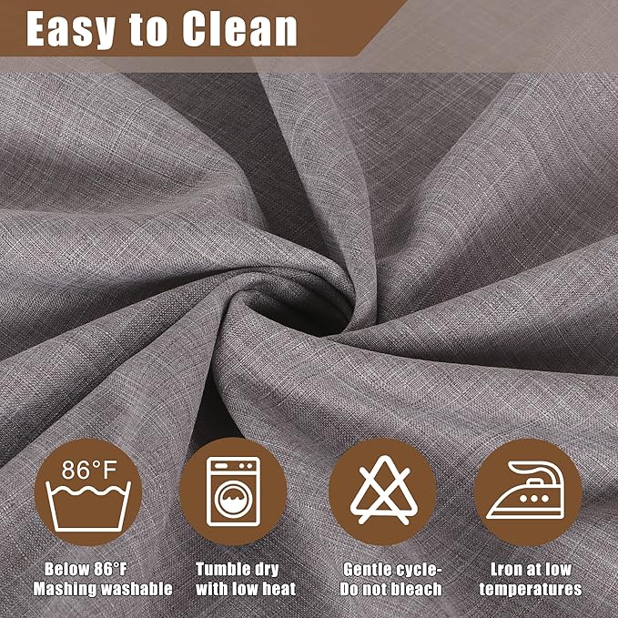 Fitable Faux Linen Tablecloth Rectangle 60 x 102 Inch - Rustic Fabric Table Cloth for 6 Foot Tables, Stone Faux Burlap Table Cover for Kitchen Dining, Party, Farmhouse