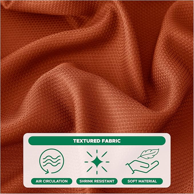 Biscaynebay 2 Pack Textured Fabric Round Tablecloths 60'' for Tables diameters from 28" to 48", Rust Table Cloth Water Resistant Small Circle Folding Table Covers for Dining Kitchen Wedding Parties