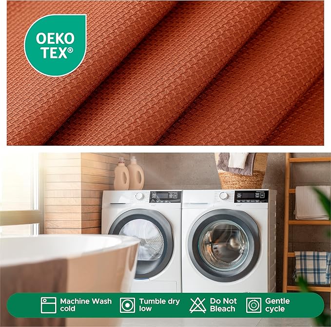 Biscaynebay 2 Pack Textured Fabric Round Tablecloths 60'' for Tables diameters from 28" to 48", Rust Table Cloth Water Resistant Small Circle Folding Table Covers for Dining Kitchen Wedding Parties