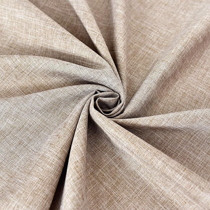 Fitable Faux Linen Round Tablecloths 90 Inch, 6 Pack - Fabric Textured Table Clothes for Round Folding Tables, Washable Neutral Table Covers for Wedding, Party, Banquet, Birthday, Nature Color