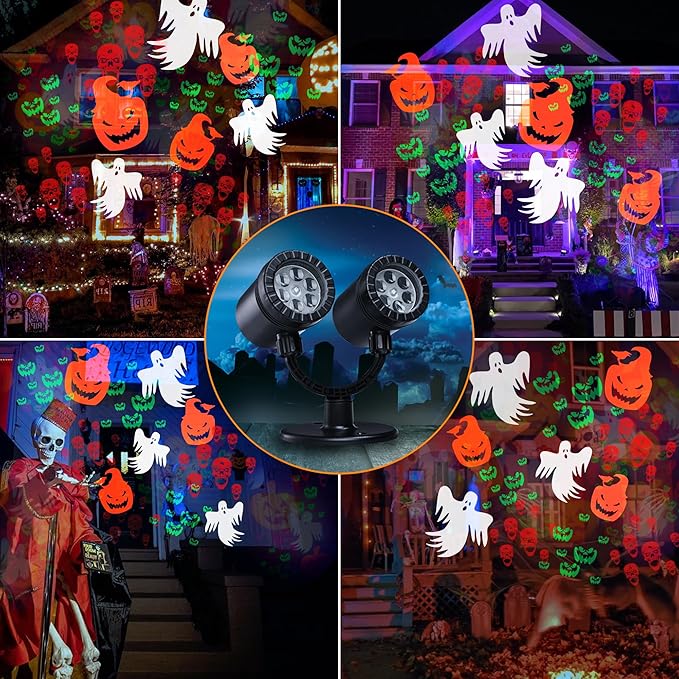 Halloween Lights Projector, Halloween Decorations Lighting Projector, with Timer Led Pumpkin Ghost Demon Light, for Holiday Party Garden Patio Yard Outdoor Indoor Landscape Decor