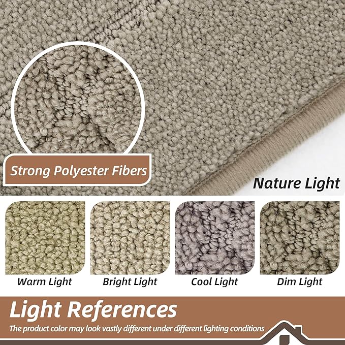 BEQHAUSE Dirt Trapper Door Mat 20" x 32", Doormat Non-Slip Entryway Rugs Washable, Dog Door Mat Stain Resistant and Absorbent Welcome Floor Mat for Front Back Door, Muddy Wet Shoes & Paws, Beige
