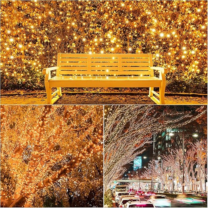 100 LED Orange Halloween Lights, 2 Pack 17FT Mini String Lights Battery Operated Orange Fairy Light 8 Modes Timer Waterproof for Indoor Outdoor Patio Tree Holiday Party Fall Halloween Decor