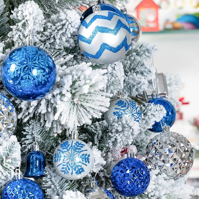 116pc Shatterproof Christmas Ball Ornaments Set with Gift Box - For Tree, Home, Wedding, Party