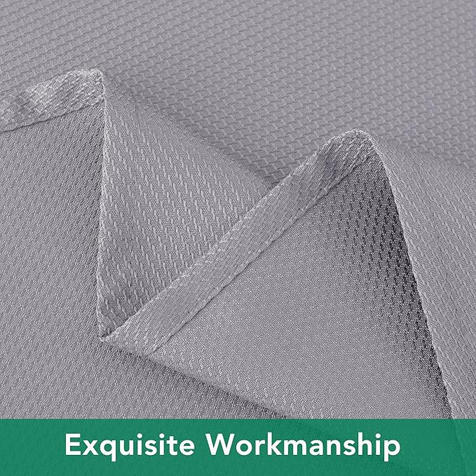 Biscaynebay Textured Fabric Square Tablecloths 70x70 Inches, Silver Grey Water Resistant Spill Proof Card Table Cloth Folding Table Cover for Dining, Kitchen, Wedding and Parties, Machine Washable