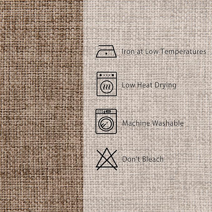 Hiasan Faux Linen Rectangle Tablecloth - Wrinkle and Stain Resistant Washable Table Cloth for Kitchen Dining Room Holiday Table Cover for Party Dinner, Khaki, 54 x 120 Inch
