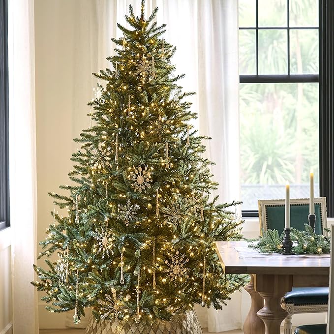 Balsam Hill 6.5ft Pre-Lit Classic Blue Spruce Artificial Christmas Tree with 2,144+ Tips, 330 Twinkly LED Smart Lights, Easy Plug System, Premium Stand & Storage Bag for Indoor Holiday Decorating