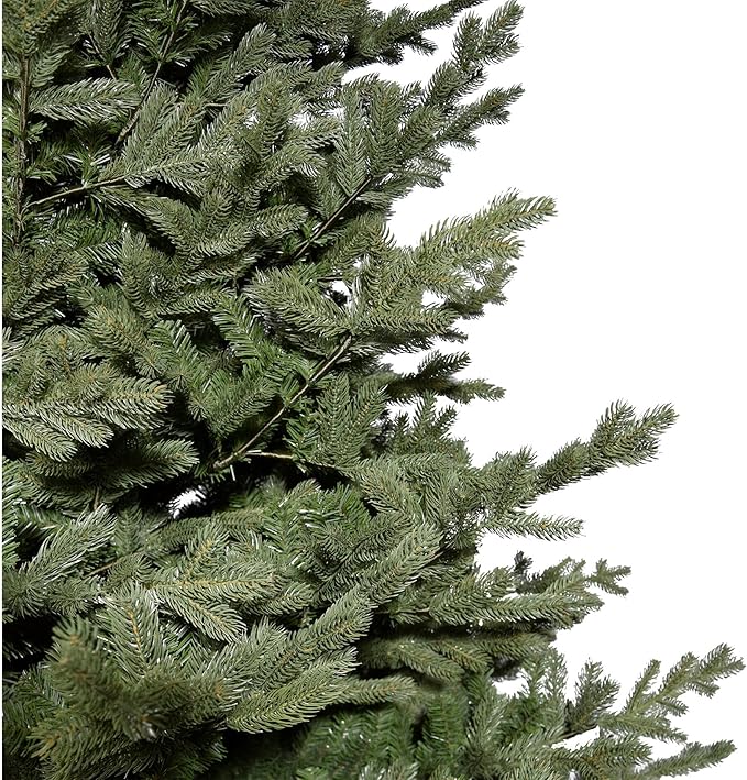 Fraser Hill Farm 10-Ft. Foxtail Pine Artificial Christmas Tree with Stand, Unlit Foldable Fake Tree with Realistic Foliage for Home Decoration