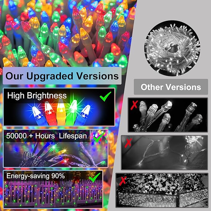 1332 LED 132FT Christmas Lights with 296 Drops, 12 Modes Dimmable Multicolor Outdoor Hanging Lights with Timer Memory, Waterproof Curtain Lights for Home Bedroom Indoor Tree Window Roof Fence Wedding