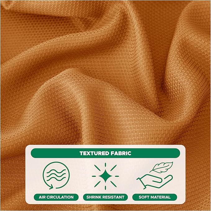 Biscaynebay Fall Tablecloth Textured Fabric Round Table Cloth 60" for Tables diameters from 28" to 48", Bronze Thanksgiving Autumn Harvest Water Resistant Fabric Table Cover for Kitchen, Dining, Party