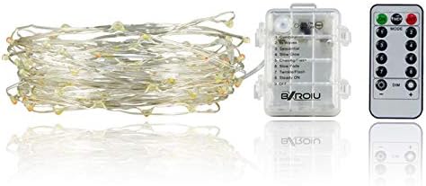 2 x Fairy Lights Battery Operated, Silver Wire Chains 8 Mode 5M 50 LEDs Timer String Lights with Remote Control for Bedroom Christmas Party Wedding Decoration (Multicolor)