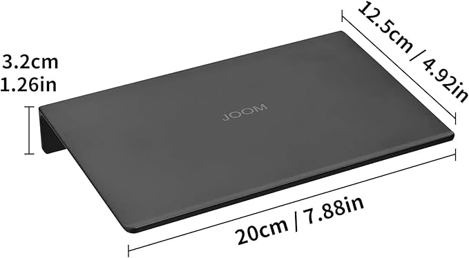 JOOM Metal Wall Floating Shelf - Metal Wall Shelf, Floating Shelf, Bathroom Shelf, Display Shelves for Storage (Black, 8 Inch)