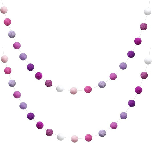 Felt Ball Garland Misscrafts 9.8 Feet 100% Wool Roving Pom Pom Garland 20mm Colorful for Baby Shower Grand Opening Party Festivals Room Decorations