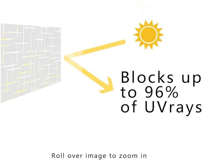 Finnez Frosted Window Film Non-Adhesive, Frosting Privacy Film for Glass Windows, Self Static-Cling Decorative Window Cling for Home Office UV Protection Cross Pattern 17.5 x 78.7 inches