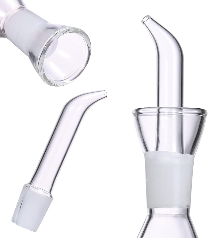 ELETON Olive Oil Dispenser Borosilicate Glass Bottle - 8 oz 250ml Non Drip Dispenser - Leak Proof Pourer Vinegar Drizzler Cruet - Easy Clean Drip Free Bottles for Kitchen