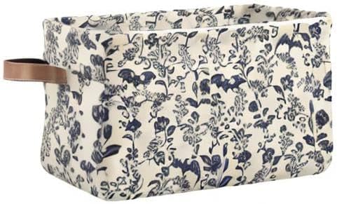 Storage Basket Bin Goth Bats Organizer Collapsible Shelf Basket Cube with Handle for Nursery Bedroom Bathroom
