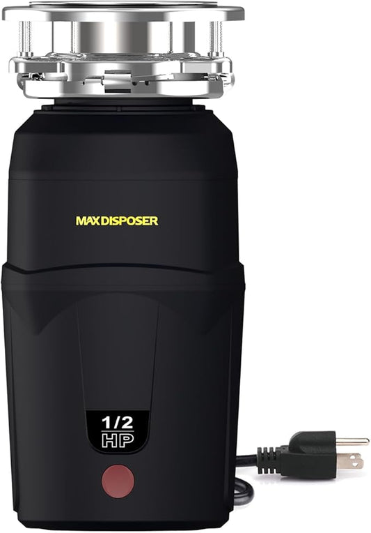 A400 Garbage Disposal 1/2 HP for Kitchen Sink, Small Fit Food Waste Disposer Fast Continuous Feed Stainless Steel Grinding, Quietness, Ease of Installation, Corded, Powerful Drainage Half Horsepower