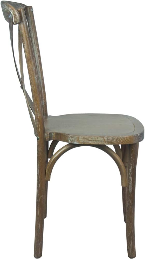 EMMA + OLIVER 2-Pack Medium with White Grain X-Back Chair