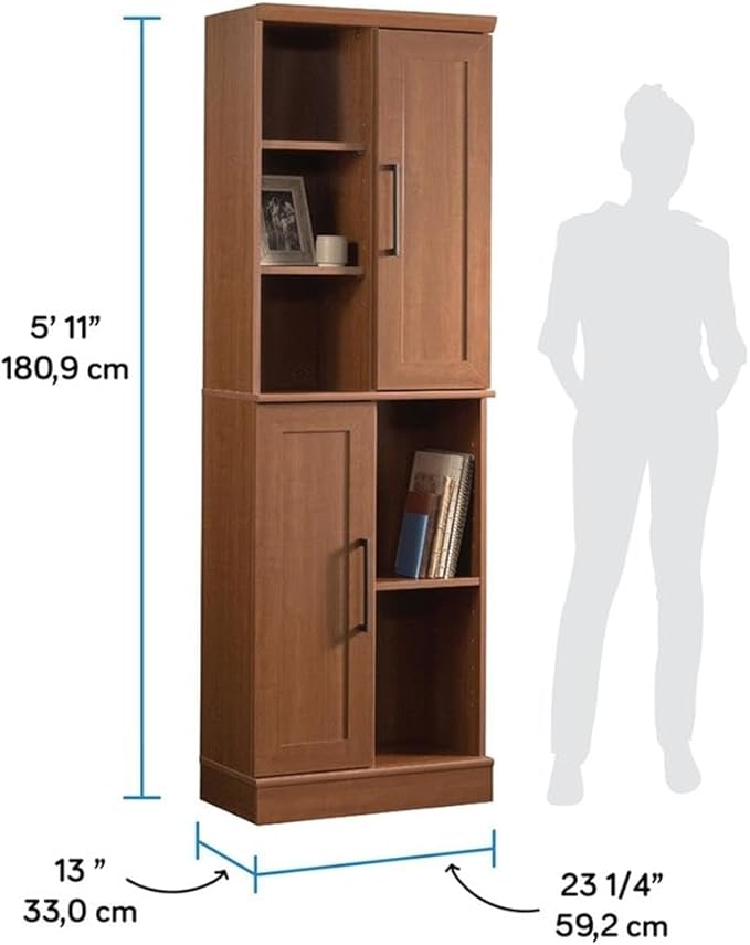 Sauder HomePlus Multi-Room Storage Cabinet with Adjustable Shelves and Door Positioning, Kitchen Laundry Bathroom Pantry Storage Cabinet, in Sienna Oak Finish