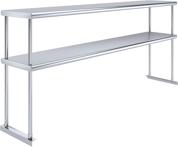 AmGood Double OverShelf Stainless Steel NSF - Many (72" Long x 14" Deep)