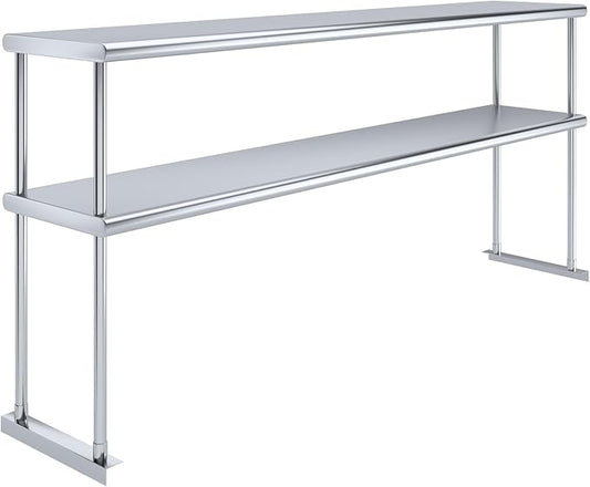 AmGood Double OverShelf Stainless Steel NSF - Many (72" Long x 14" Deep)