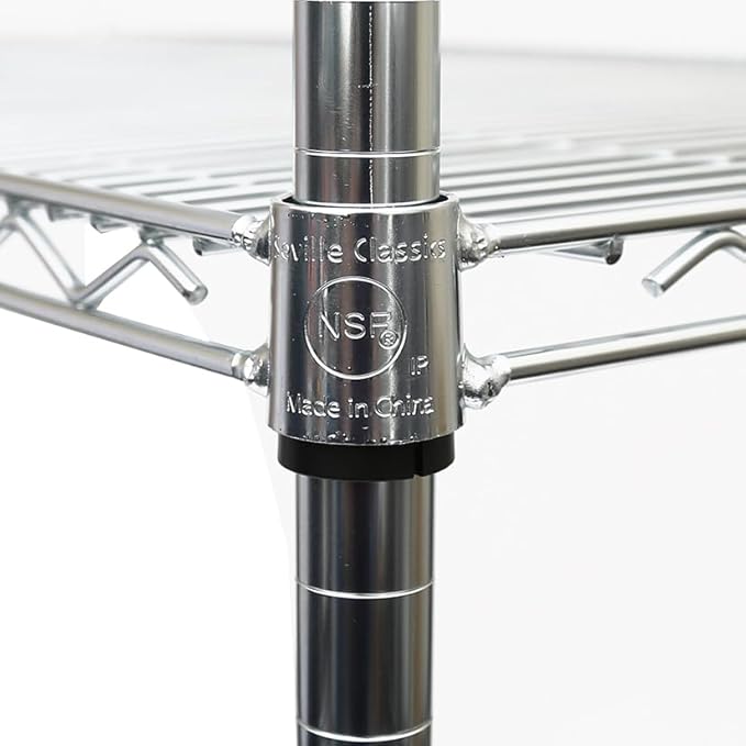 Seville Classics UltraDurable Heavy Duty NSF Solid Steel Wire Rack Storage Unit Organizer for Garage, Warehouse, Office, Restaurant, Classroom, Kitchen, 5-Tier Shelving, 48" W x 24" D