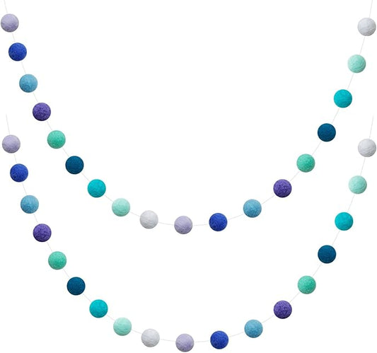 Felt Ball Garland Misscrafts 9.8 Feet 100% Wool Roving Pom Pom Garland 20mm Colorful for Baby Shower Grand Opening Party Festivals Room Decorations