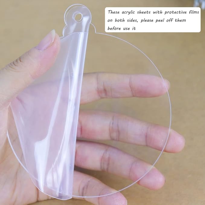 20Pcs 4 Inch Clear Acrylic Christmas Ornaments - DIY Craft Hanging Ornaments for Christmas Tree Decoration