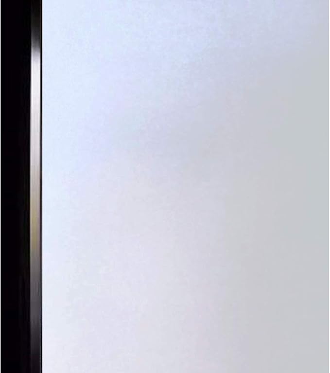 DUOFIRE Privacy Window Film Frosted Glass Film Matte White Static Cling Glass Film No Glue Anti-UV Window Sticker Non Adhesive for Privacy Office Meeting Room Bathroom Living Room DS001W 17.4x78.7in