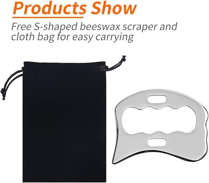 Guasha Massage Tool, Grade Stainless Steel Scraping Tool for Soft Tissue Upgrade Physical Therapy Stuff,Used for Back, Legs, Arms,Neck,Shoulder, Gua sha Tool