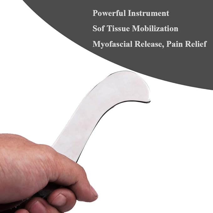 FeelFree Sport Stainless Steel Guasha Scraping Massage Tool-Muscle Scraper Tool for Soft Tissue, Physical Therapy for Back, Legs, Arms, Neck, Shoulder (A)