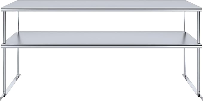 AmGood Stainless Steel Double-Tier Shelf | Work Table Overshelf | NSF Certified | Fits Over Tables | Many (72 in. Long x 18 in. Deep)