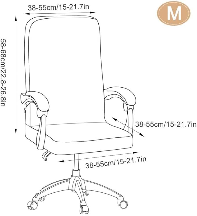 Halloween Office Chair Covers - Horror Bloody Handprints Footprints on White - Stretchable Slipcover for Modern Simplism Style High Back Boss Chair - Machine Washable - Size M