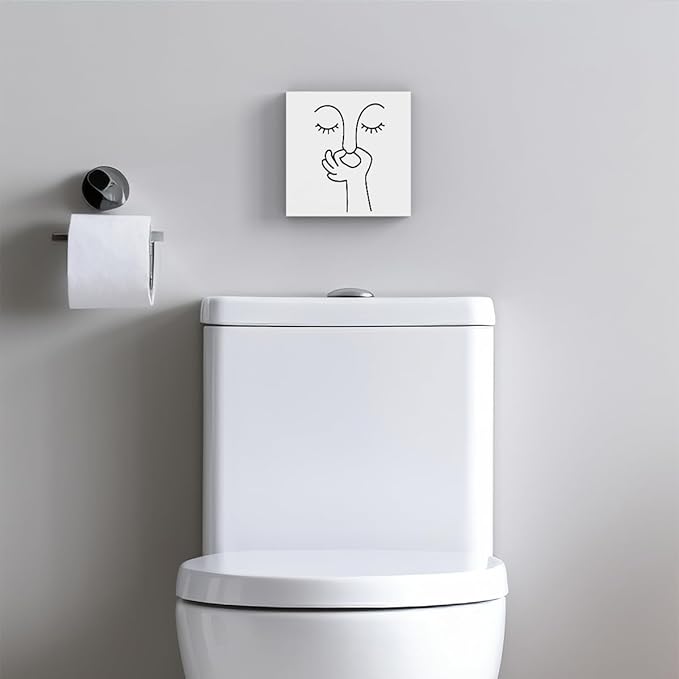 Funny Bathroom Decor, Black and White Bathroom Decor, Boho Dorm Decoration, Dorm Room Decoration for Shelves, Wooden Box Decorations Sign for Home Farmhouse Office Living Room Table Shelf