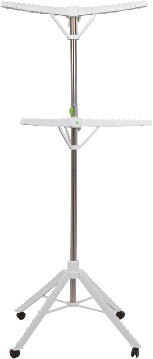Extra Capacity Garment & Clothes Drying Rack, Adjustable-Height, 120 Pieces of Clothes, Stainless Steel, 4 Caster Wheels