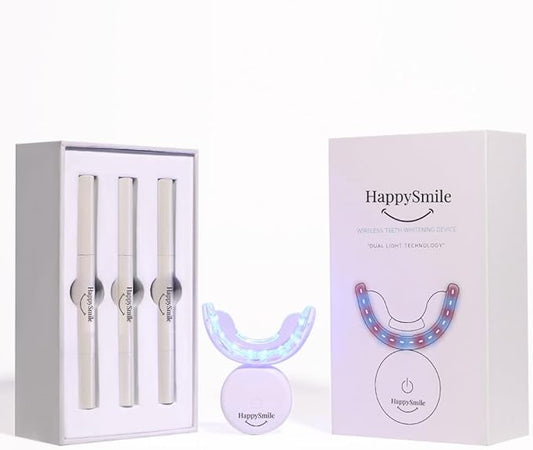 HappySmile LED & Pen Teeth Whitening Kit - Professional Oral Care for White Teeth - Includes Teeth Whitening Pen & LED for a Brighten Your Smile - Premium Teeth Whitening kit