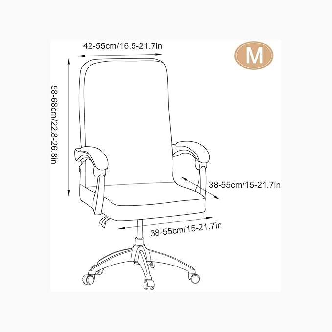 Halloween Office Chair CoversHorror Bloody Handprints Footprints on White Horror Theme Print Stretchable Slipcover for Modern Simplism Style High Back Boss Chair(No Chair) (Halloween08, M)…