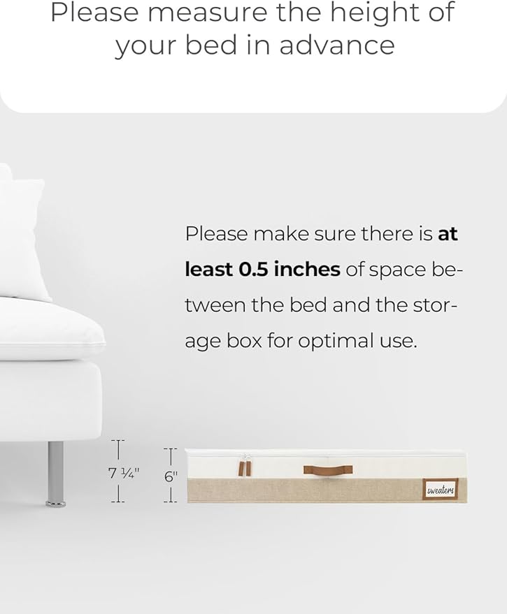 StorageWorks Large Under Bed Storage Containers with Handles and Label Holder, 2 Pack Ultra-thick Fabric Underbed Bins, Closet Organizer for Clothes, Blankets, Sweater