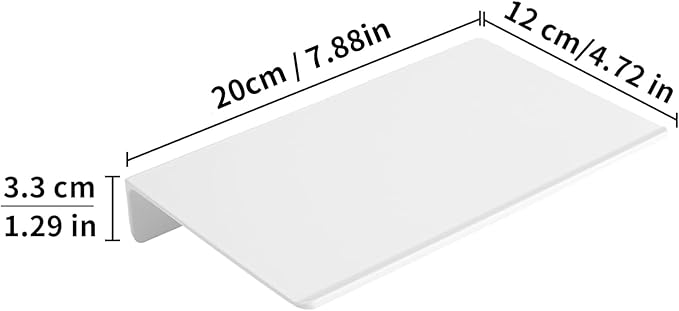 JOOM Small Metal Wall Floating Shelf - Metal Wall Shelf, Black Floating Shelf, Small Bathroom Shelf, Display Shelves for Storage (White, 8 Inch)