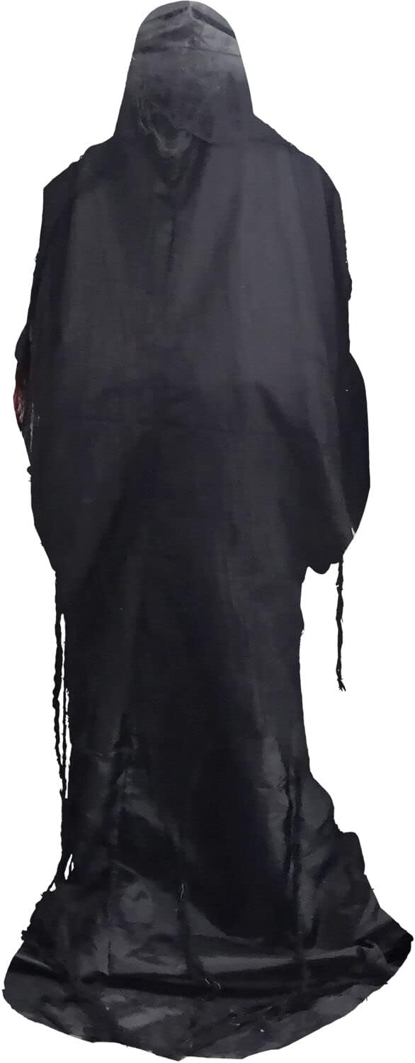 Haunted Hill Farm Soul Sucker Demon Reaper with Child by Tekky, Motion-Activated Talking Halloween Animatronic for Creepy Indoor or Covered Outdoor Halloween Decorations, Plug-in or Battery Operated