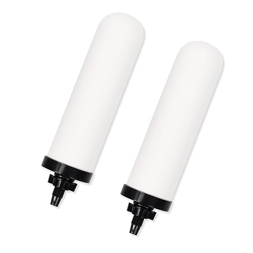 2 PCS 7 inch ceramic water filter Candle,7'' water filter replacement filters with Activated Carbon for Countertop Gravity Water Filter System,Water Cooler Filtration Systems