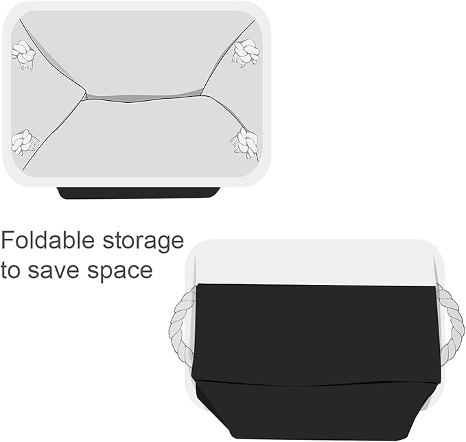 TheWarmHome Storage Bins for Shelves - 1 Pack 15.7x11.8x8.3 inch Canvas Storage Basket for Organizing Cubes Gift Dog Cloth Toy (White & Black)