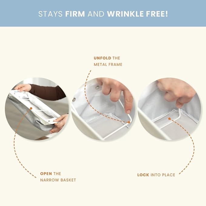 OrganiHaus Narrow Storage Bins 15x06in, Small Closet Bins for Shelves, Bathroom Storage Baskets for Shelves, Narrow Baskets, Fabric Organizer with Handles, Toilet Paper Organizer - 2 Pack, Navy Blue