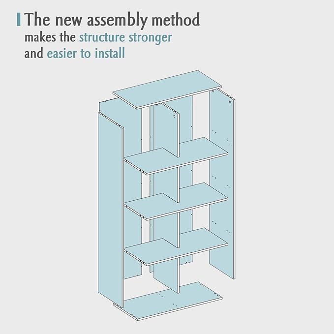 8-Cube Storage Shelf Bookcase - Wooden 4-Tier Floor Standing Open Bookshelf for Home and Office, Display Cabinet, Oak