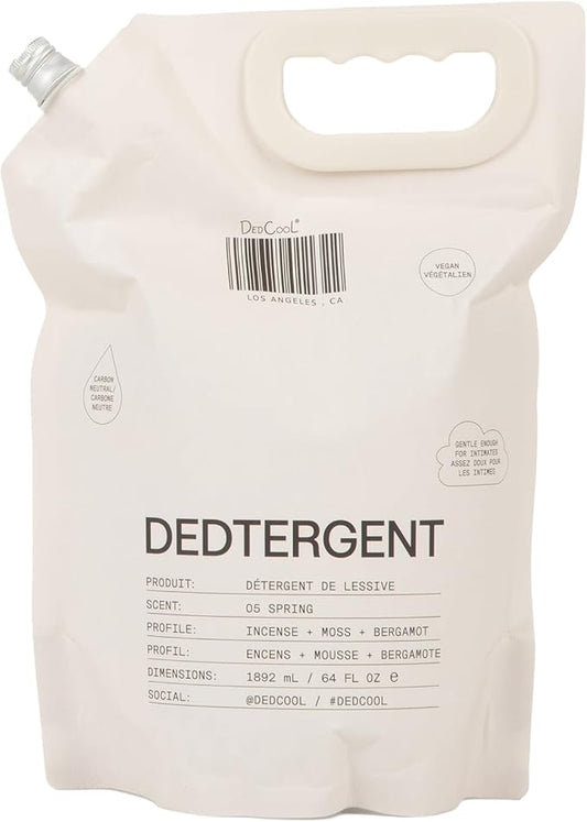 DedCool Liquid Laundry Dedtergent (05 Spring Refill 64 oz) Luxurious Fragrance, Scented, Removes Stains, Ideal for 60 Washes, Infused with Essential Oils, Vegan, Non-Toxic, Cruelty & Dye Free