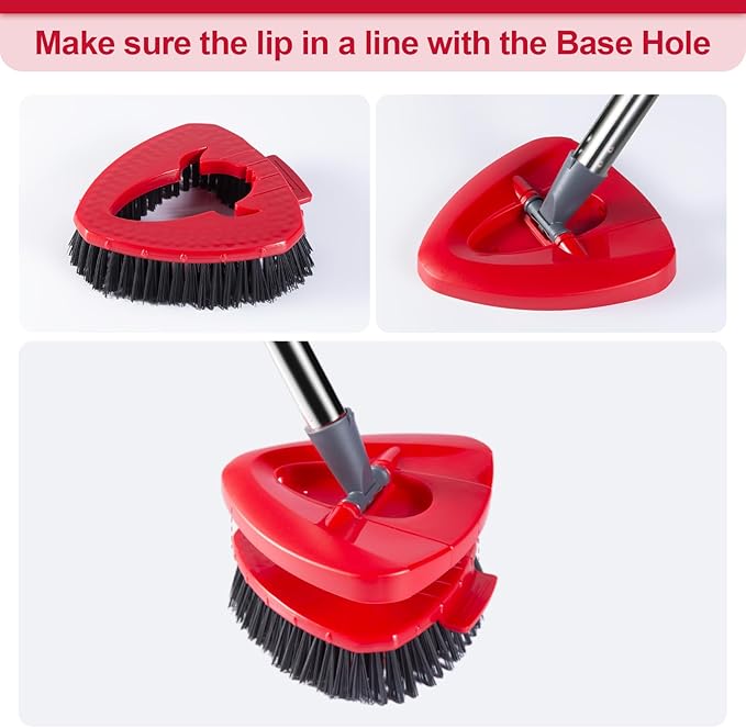 2 Pack Scrub Brush Head Replacement Compatible with O Cedar EasyWring Spin Mop 1-Tank System, Floor Scrubber Head, Shower Scrub Brush with Hard Bristles for Cleaning & Scrubbing